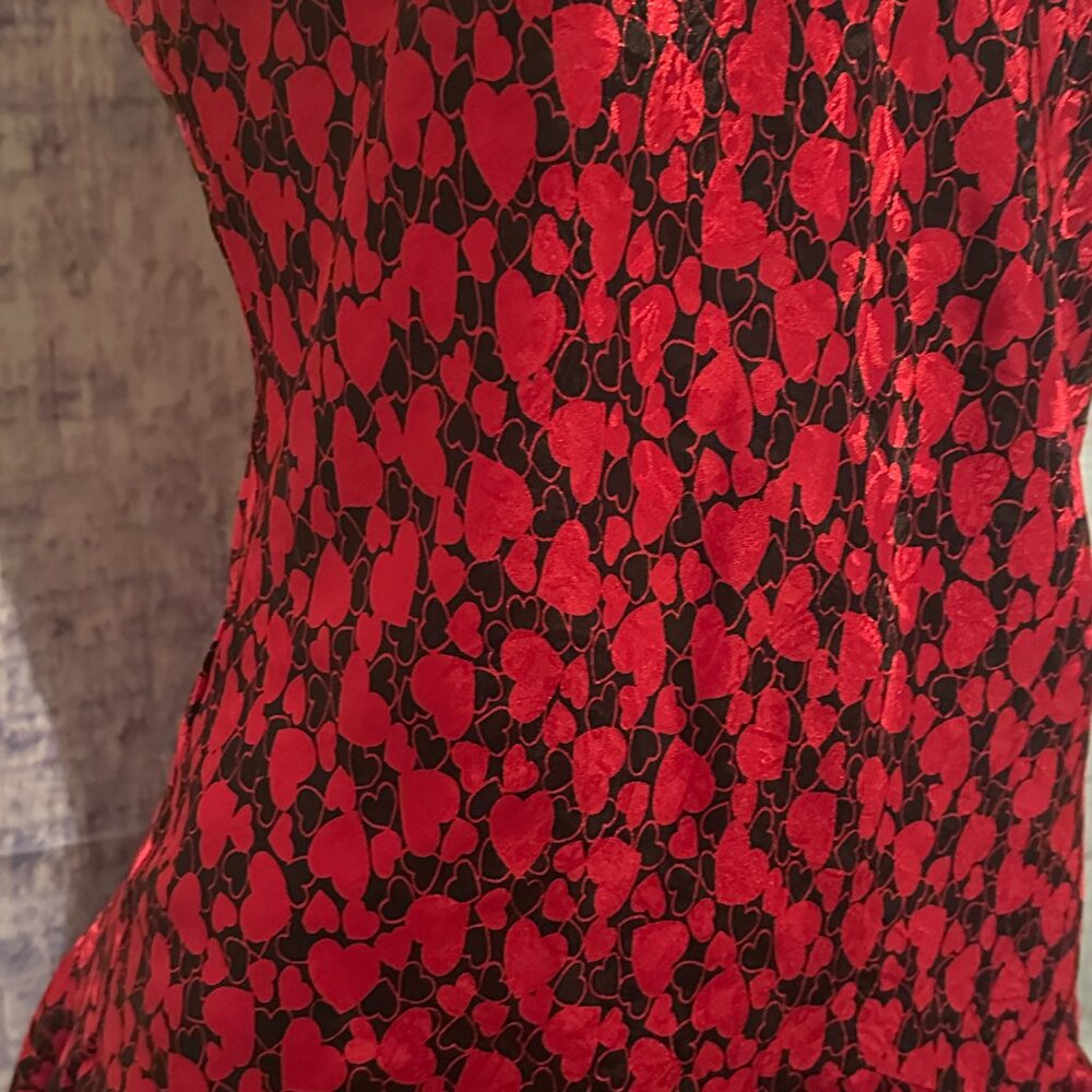 Vintage Y2K Victoria' Secret Gold Label Red Drop Waist Heart Chemise Medium Slip - Picture 3 of 9